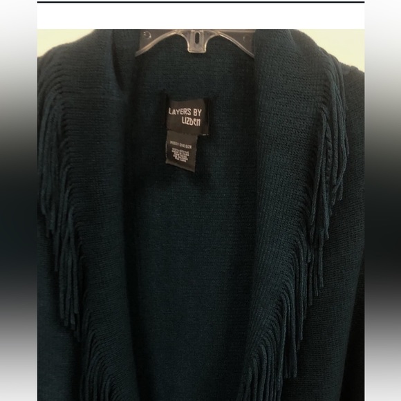 Layers By Lizden Women’s Shawl shrug poncho cape/cocoon Fringed plus O/S - Picture 3 of 6